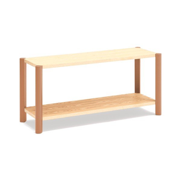 Regál v dekore duba v tehlovej farbe/v svetlo prírodnej farbe 126x59x43 cm Bona – Teulat-image-2