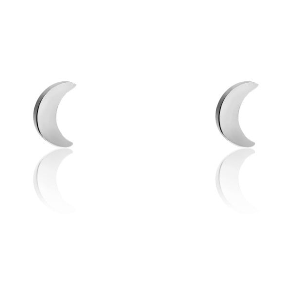 Dámske naušnice v tvare mesiaca z nehrdzavejúcej ocele striebornej farby Emily Westwood