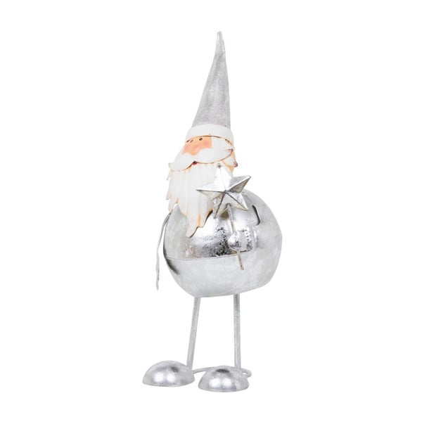 Dekorácia Archipelago Silver Bouncing Santa With Star, 41 cm