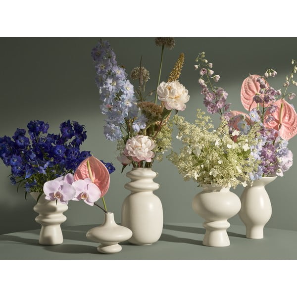 Krémovobiela keramická váza Kähler Design Kontur, výška 29 cm-image-3