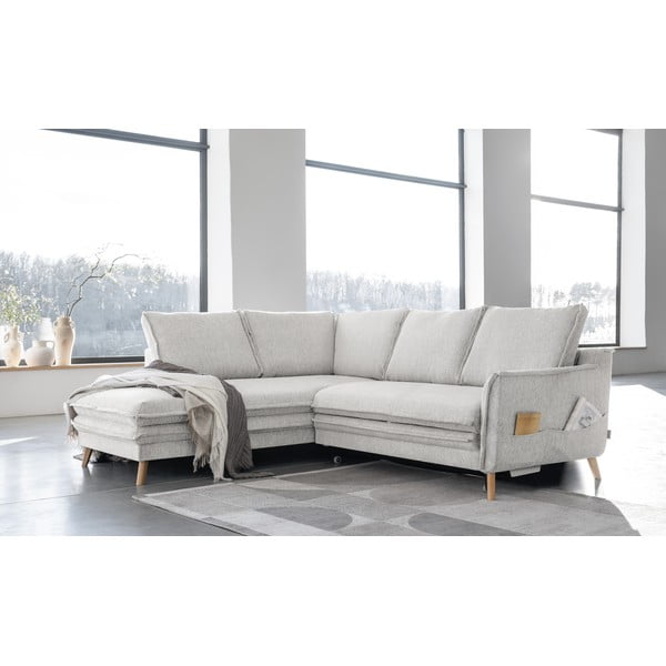 Béžová rozkladacia rohová pohovka (ľavý roh) Charming Charlie – Miuform-image-3