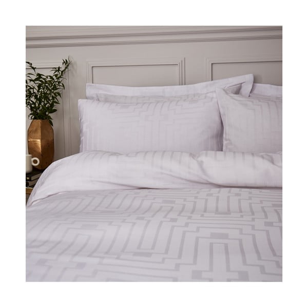 Biele obliečky na jednolôžko z bavlneného saténu 135x200 cm - Bianca-image-1