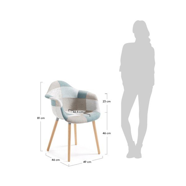 Sada 2 modro-sivých jedálenských stoličiek La Forma Kenna-image-1