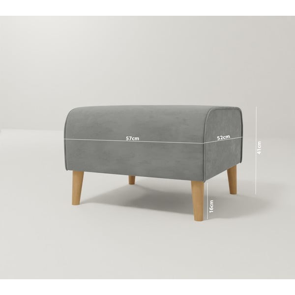 Svetlosivá zamatová podnožka Carole – Ropez-image-3