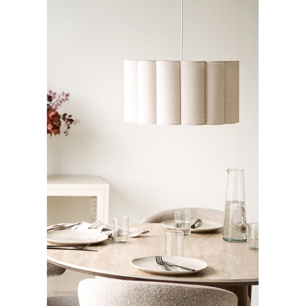 Béžové ľanové závesné svietidlo ø 45 cm Watton – House Nordic-image-1