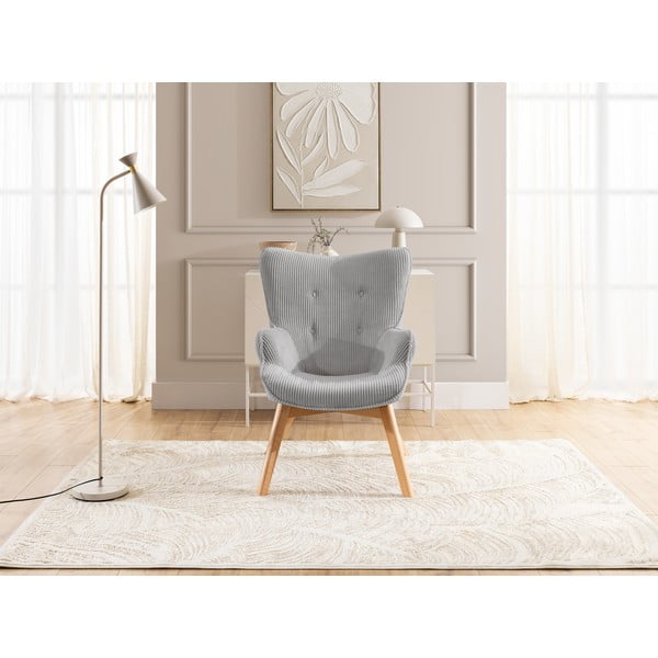 Sivé menčestrové kreslo Niko – Ropez-image-1