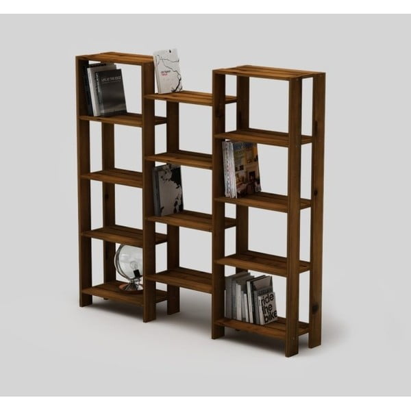 Knižnica Only Wood Brige Bookshelf v tmavohnedej farbe