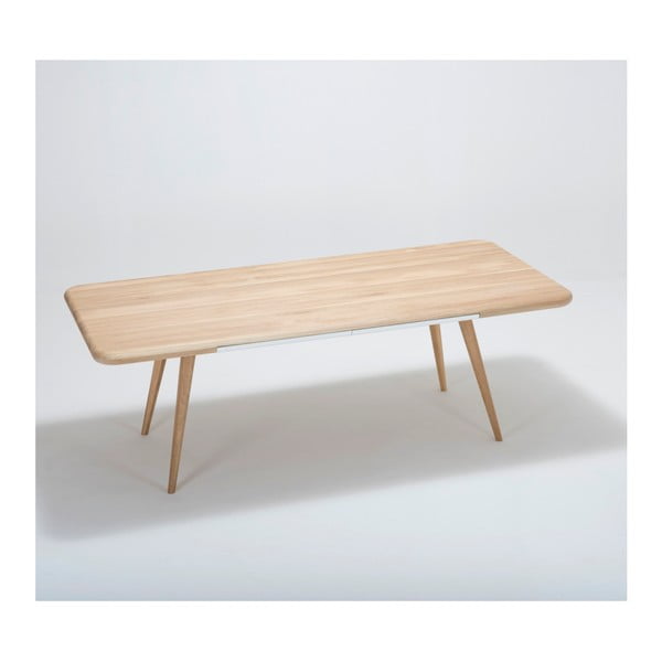 Jedálenský stôl s konštrukciou z masívneho dubového dreva so zásuvkou Gazzda Ena, 220 × 100 cm