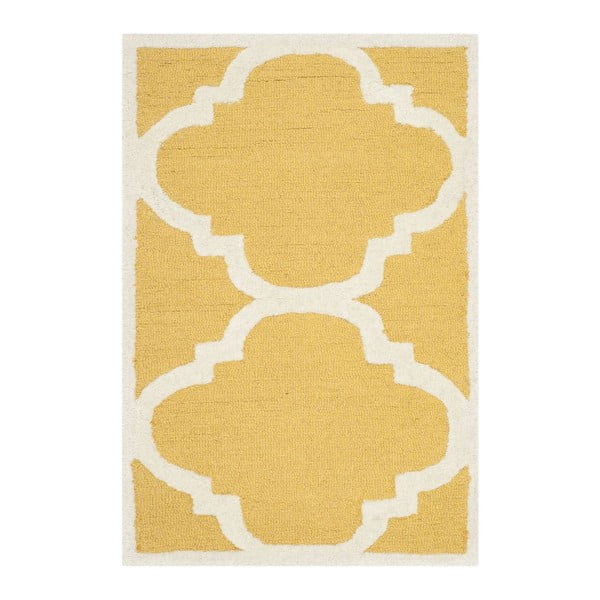 Žltý vlnený koberec Safavieh Clark, 60 × 91 cm