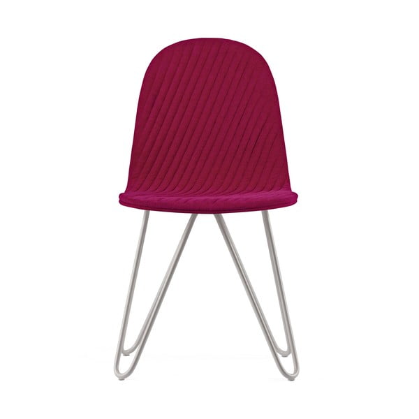 Ružová stolička s kovovými nohami IKER Mannequin X Stripe
