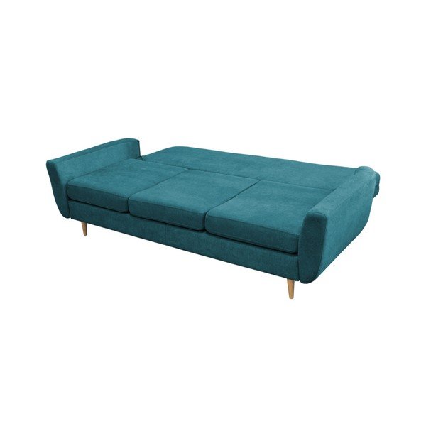 Tyrkysová rozkladacia pohovka so svetlými nohami Mazzini Sofas Roso-image-4