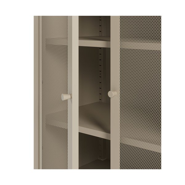 Krémovobiela kovová skrinka 70x100x40 cm Fayna – Marckeric-image-4