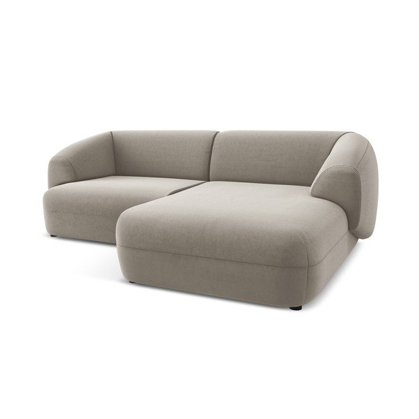 Béžová zamatová rohová pohovka (pravý roh) Moana – Makamii-image-4