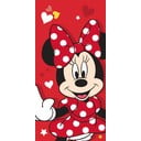 Červená bavlnená detská osuška 70x140 cm Minnie "Red heart" – Jerry Fabrics