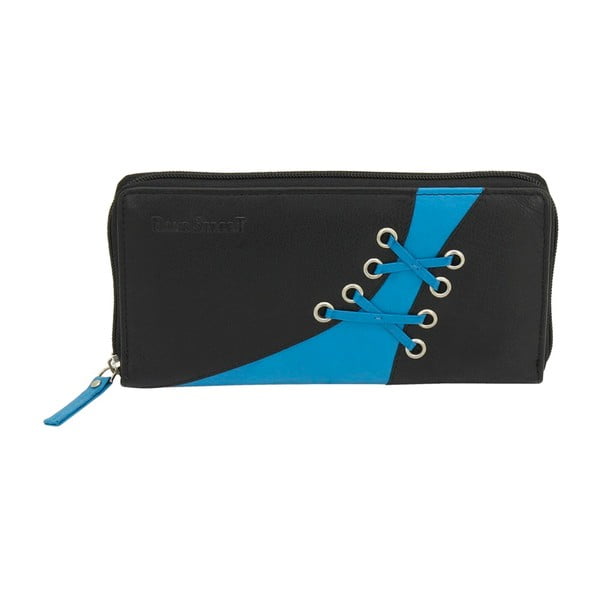 Čierno-modrá peňaženka z teľacej kože Friedrich Lederwaren Shoe