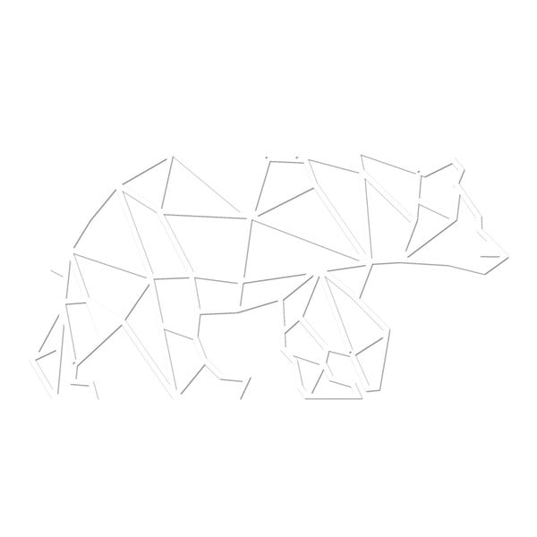 Biela nástenná kovová dekorácia Wall Decor Bear
