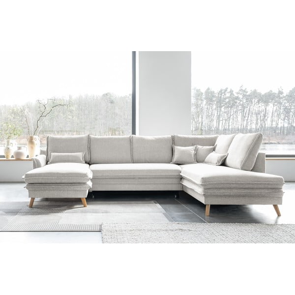 Béžová rozkladacia rohová pohovka (pravý roh/do tvaru "U") Charming Charlie – Miuform-image-1