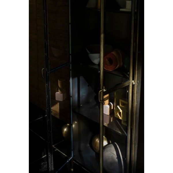 Kovová vitrína v zlatej farbe 64x184 cm Gertlush – Dutchbone-image-3