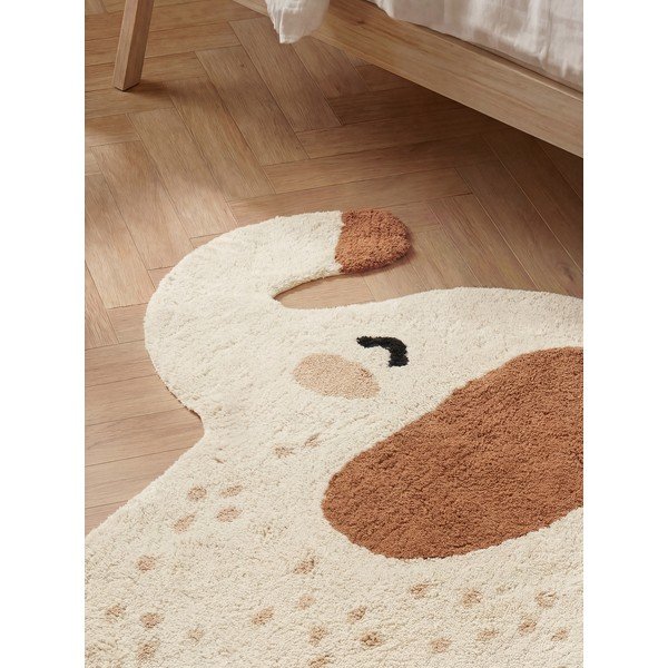 Hnedý/krémovobiely prateľný/ručne tkaný bavlnený detský koberec 95x120 cm Snuggle Emmi – Hanse Home-image-2