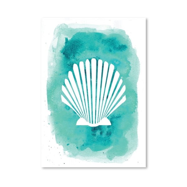 Plagát Watercolor Aqua Shell