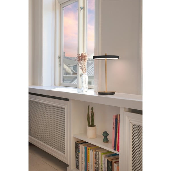 Čierna LED stolová lampa so stmievačom s kovovým tienidlom (výška  31 cm) Asteria Move – UMAGE-image-4