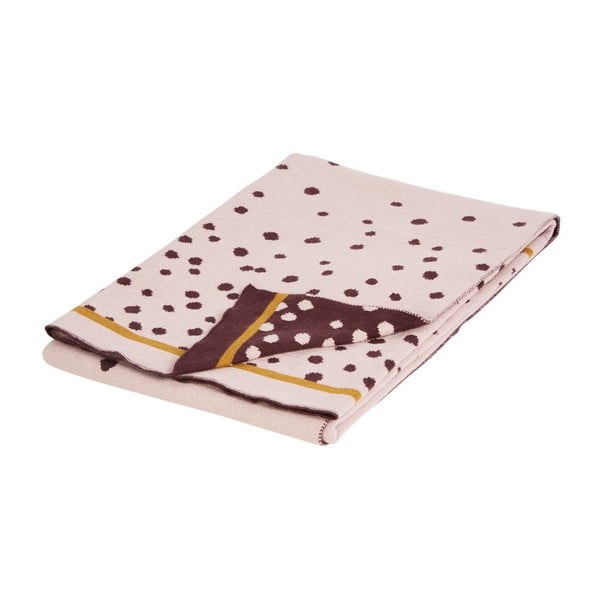 Ružová deka Done by Deer Happy Dots, 80 × 100 cm