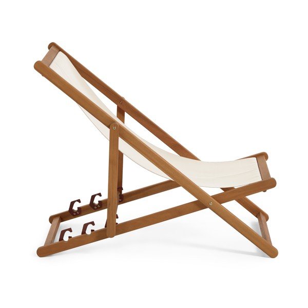Krémovobiele skladacie plážové ležadlo z akáciového dreva Kave Home Adredna-image-2