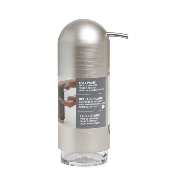Plastový dávkovač mydla v striebornej farbe 350 ml Penguin – Umbra-image-4
