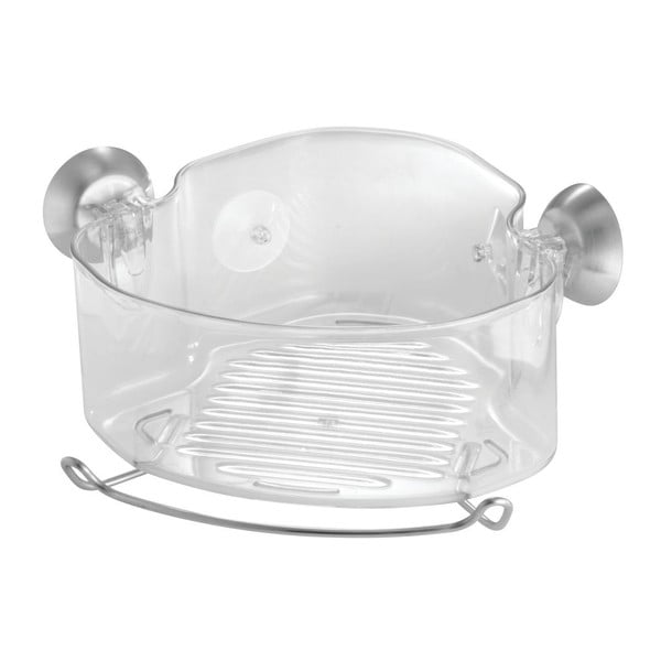 Transparentný rohový samodržiaci košík iDesing Soap Shower
