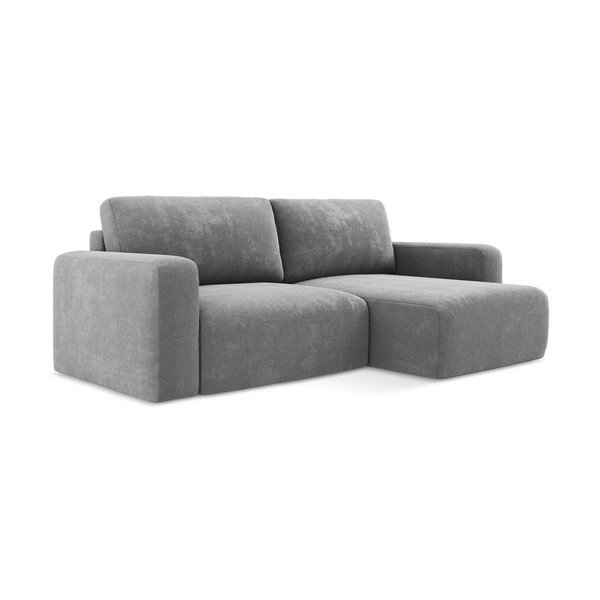 Sivá ženilková rozkladacia/s úložným priestorom rohová pohovka (pravý roh/s leňoškou) Kona – Makamii-image-2