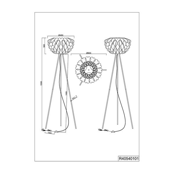 Biela stojacia lampa Reality Tilia, výška 155 cm-image-2