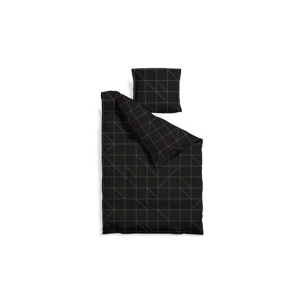 Predĺžené obliečky Black Geometric, 140x220 cm