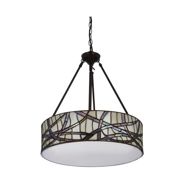 Kovové závesné svietidlo so skleneným tienidlom ø 46 cm Waldorf – Premier Housewares-image-3