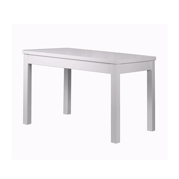 Lesklý biely rozkladací jedálenský stôl Durbas Style Daniel, 120 × 73 cm