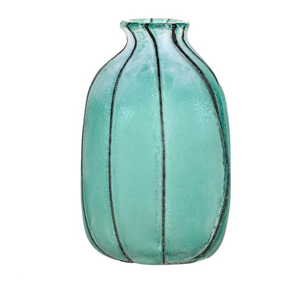 Modrá sklenená váza Dino Bianchi Lecce, výška 23,5 cm