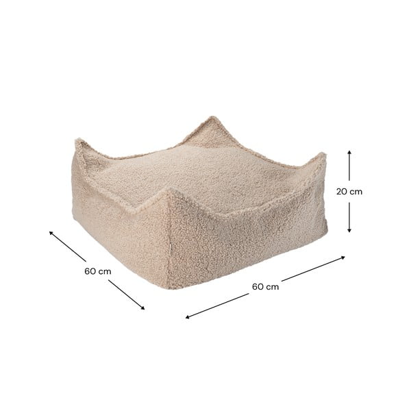 Svetlohnedý detský sedací vak z textílie buklé Square – Wigiwama-image-4