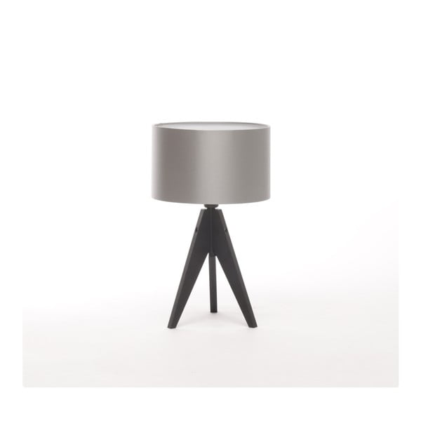 Strieborná stolová lampa 4room Artist, čierna lakovaná breza, Ø 25 cm