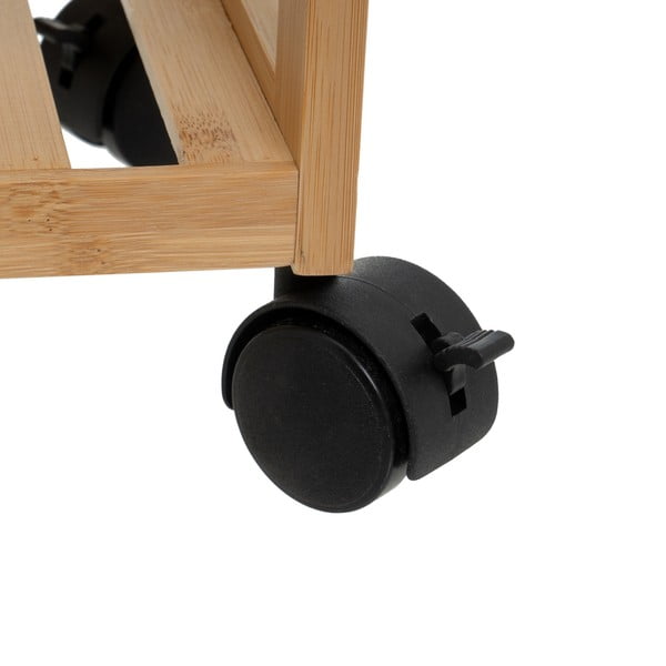 Bambusový pojazdný regál v prírodnej farbe 44x75 cm – Casa Selección-image-2