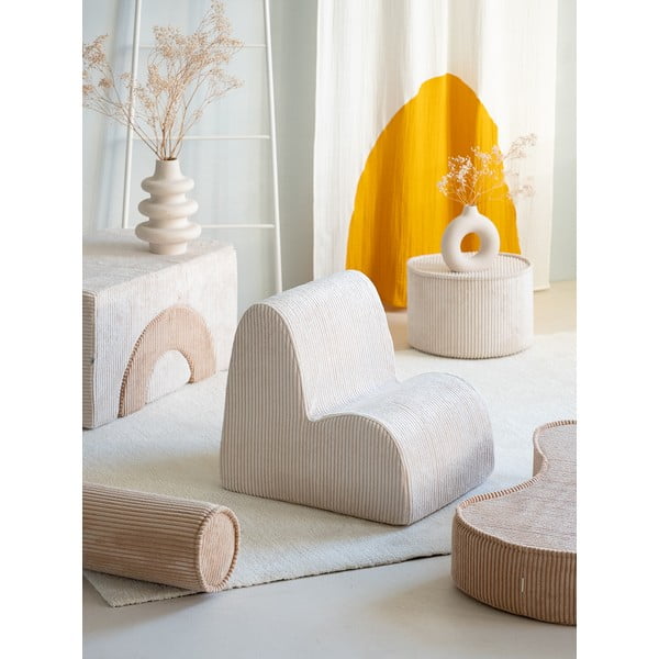 Krémové menčestrové detské kresielko Cloud – Wigiwama-image-1
