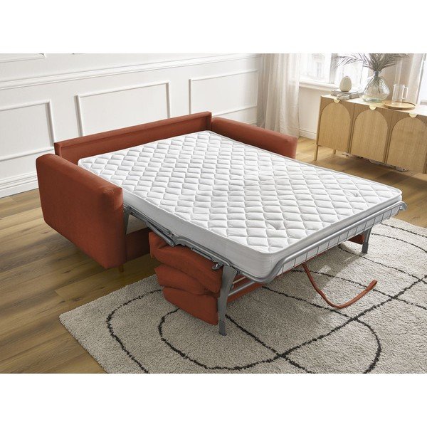 Oranžová pohovka na každodenné spanie/rozkladacia 220 cm Cocoone – Bobochic Paris-image-1