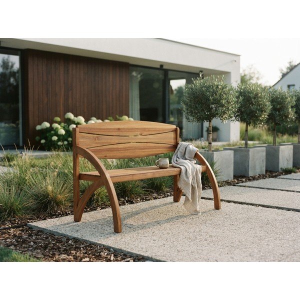 Hnedá drevená záhradná lavica Hadia – Garden Pleasure-image-1