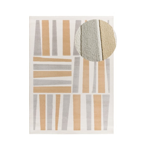 Koberec vo svetlosivej a krémovej farbe 80x150 cm Flora – Universal