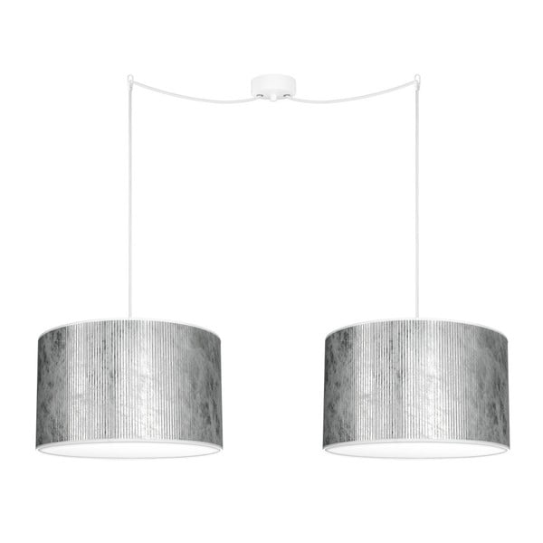 Dvojité stropné svetlo v striebornej farbe s bielym káblom Bulb Attack Tres, 1,1 m