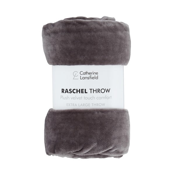 Tmavosivá deka z mikroplyšu 130x170 cm Raschel Velvet – Catherine Lansfield-image-2