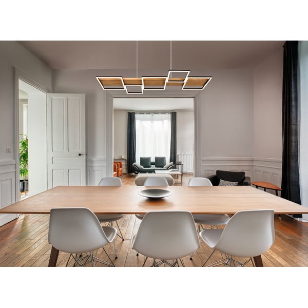 LED stmievateľné závesné svietidlo v čierno-prírodnej farbe Harper – Trio-image-1