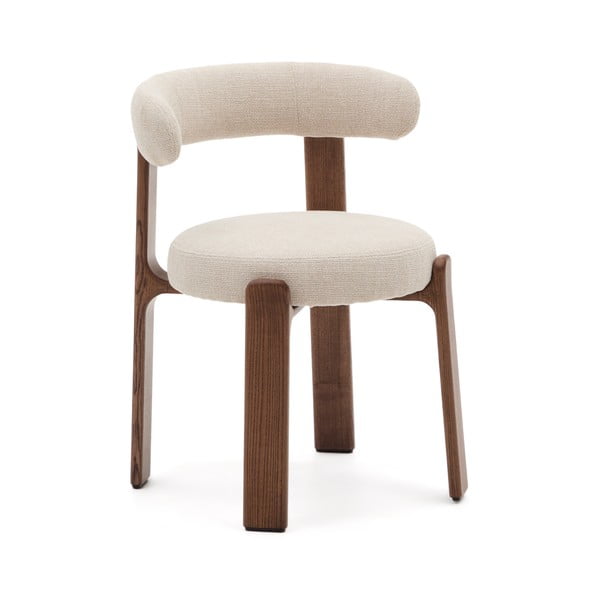 Hnedá/béžová jedálenská stolička z jaseňového dreva Granite – Kave Home