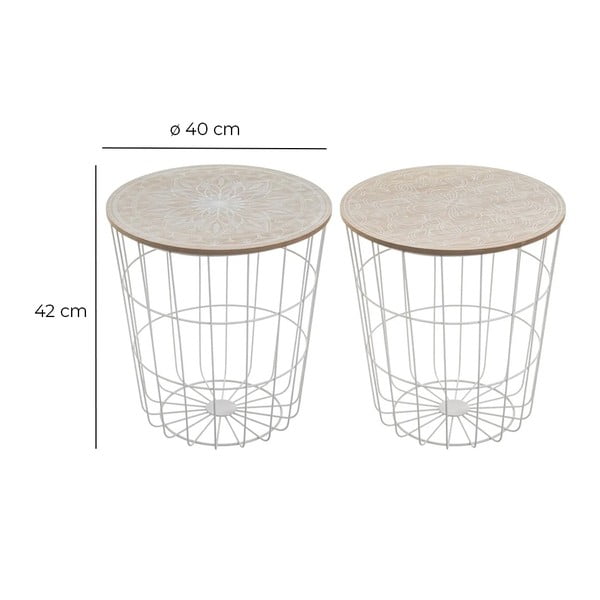 Okrúhle odkladacie stolíky v súprave 2 ks ø 40 cm – Casa Selección-image-4