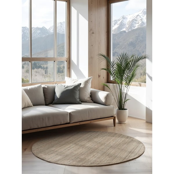 Jutový okrúhly koberec taupe ø 160 cm Bouclé Jaipur – Hanse Home-image-1