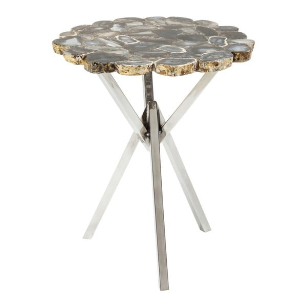 Sivý odkladací stolík Kare Design Trasury, ⌀ 40 cm