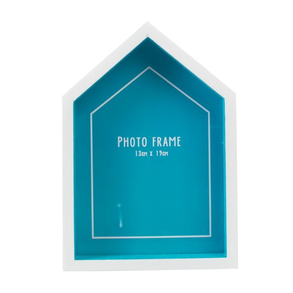 Modrý rám na fotografiu v tvare plážového domčeka Rex London Beach, 14 x 20 cm